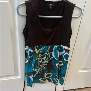 Iz Byer Women's Brown and Teal Tank Top